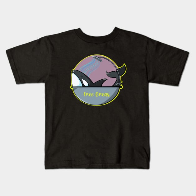 Free Orcas Kids T-Shirt by Prickly illustrations 